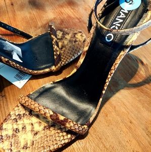 High heel animal print sandals. Size 9